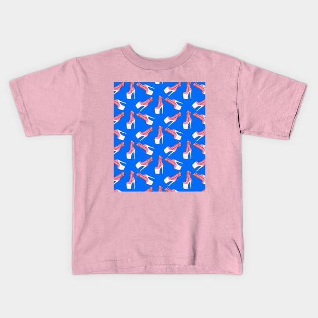 Pole dance pink blue Kids T-Shirt by Milatoo